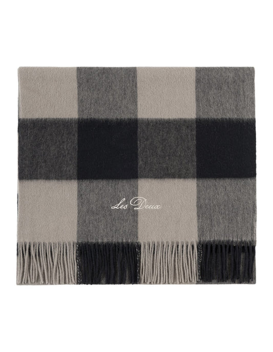 Les Deux Raiden Buffalo Check Scarf Dark Sand/Black