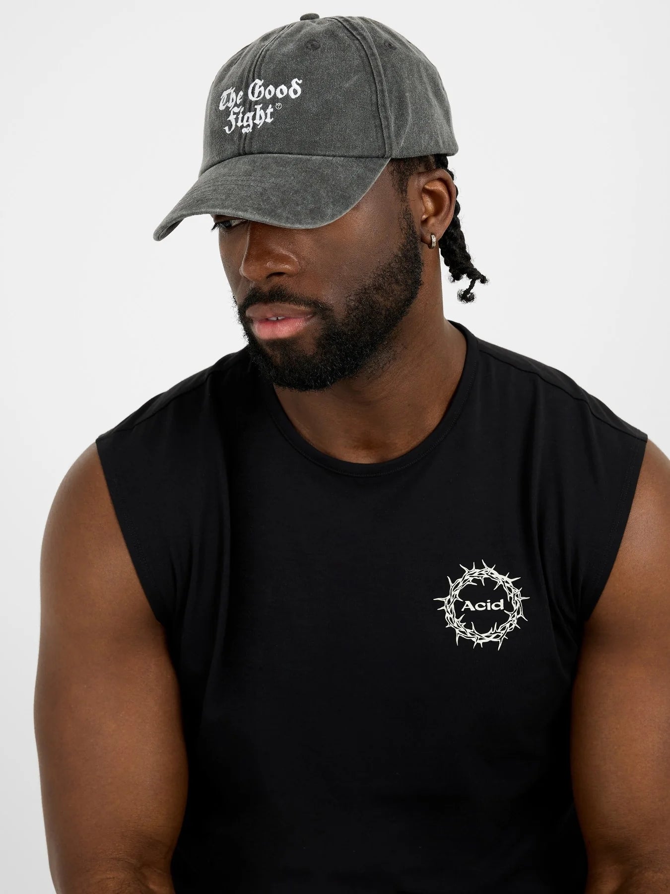 Acid Running The Good Fight Cap Washed Black