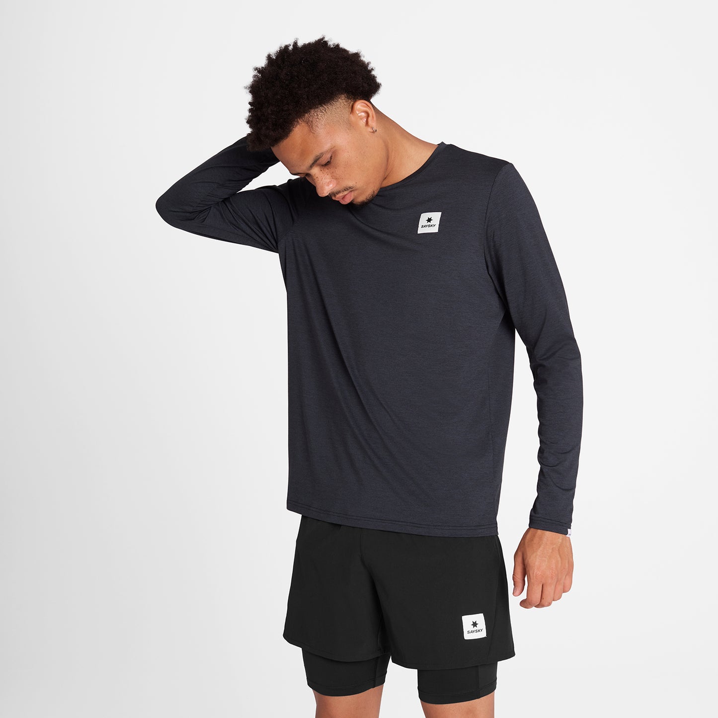 SAYSKY Reflective Logo Pace Long Sleeve T-shirt Black