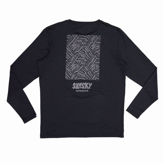 SAYSKY Reflective Logo Pace Long Sleeve T-shirt Black