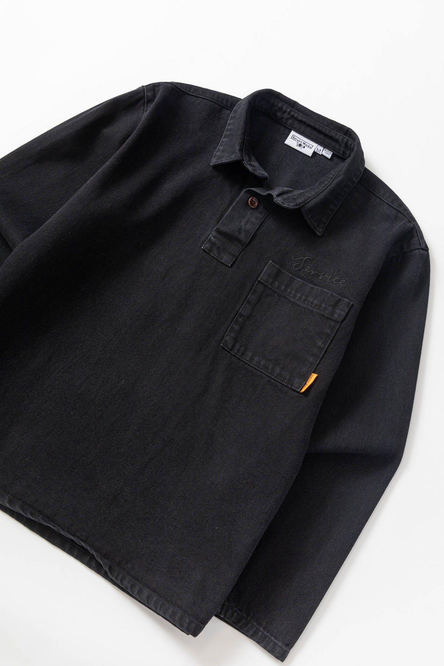 Service Works Denim Script Popover Black Wash