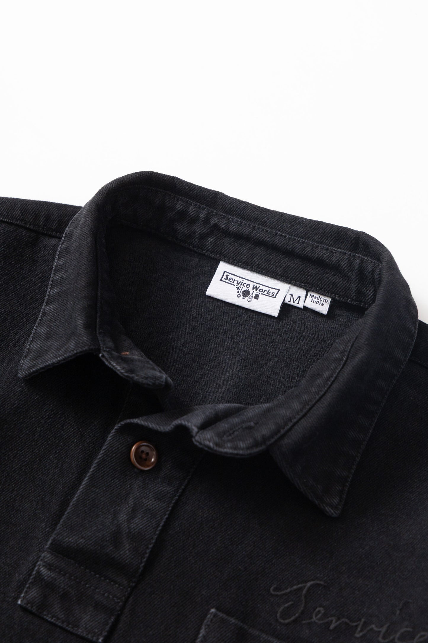 Service Works Denim Script Popover Black Wash