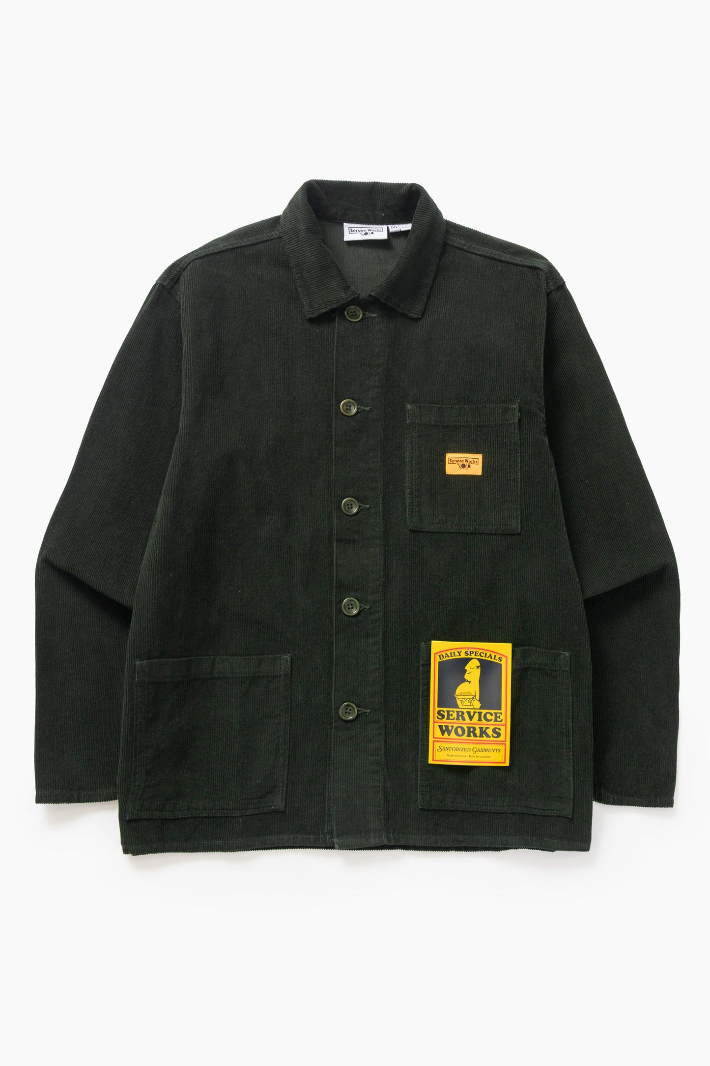 Service Works Corduroy Chore Shirt Coppice Green