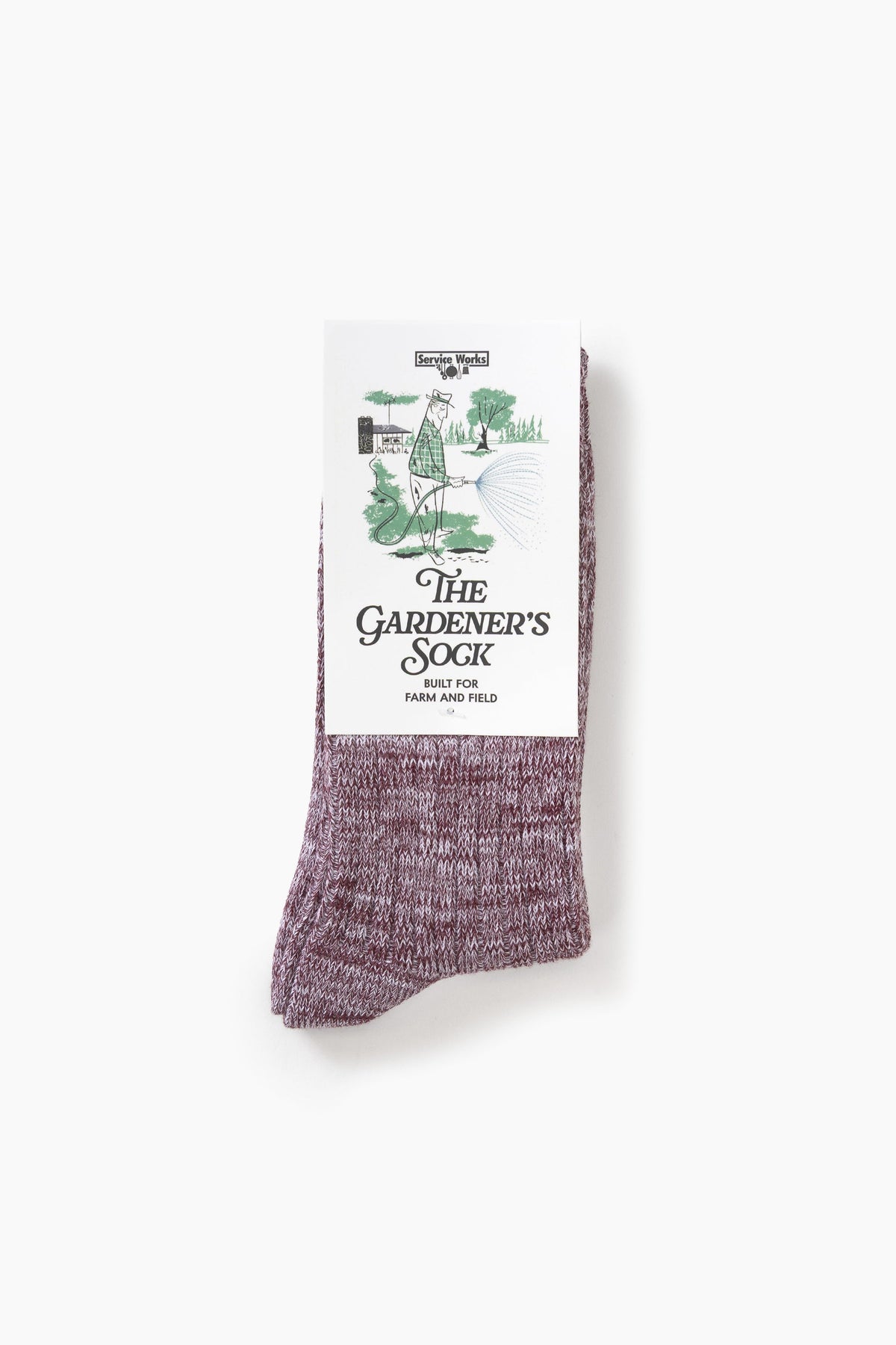 Service Works Gardener's Socks Burgundy Red