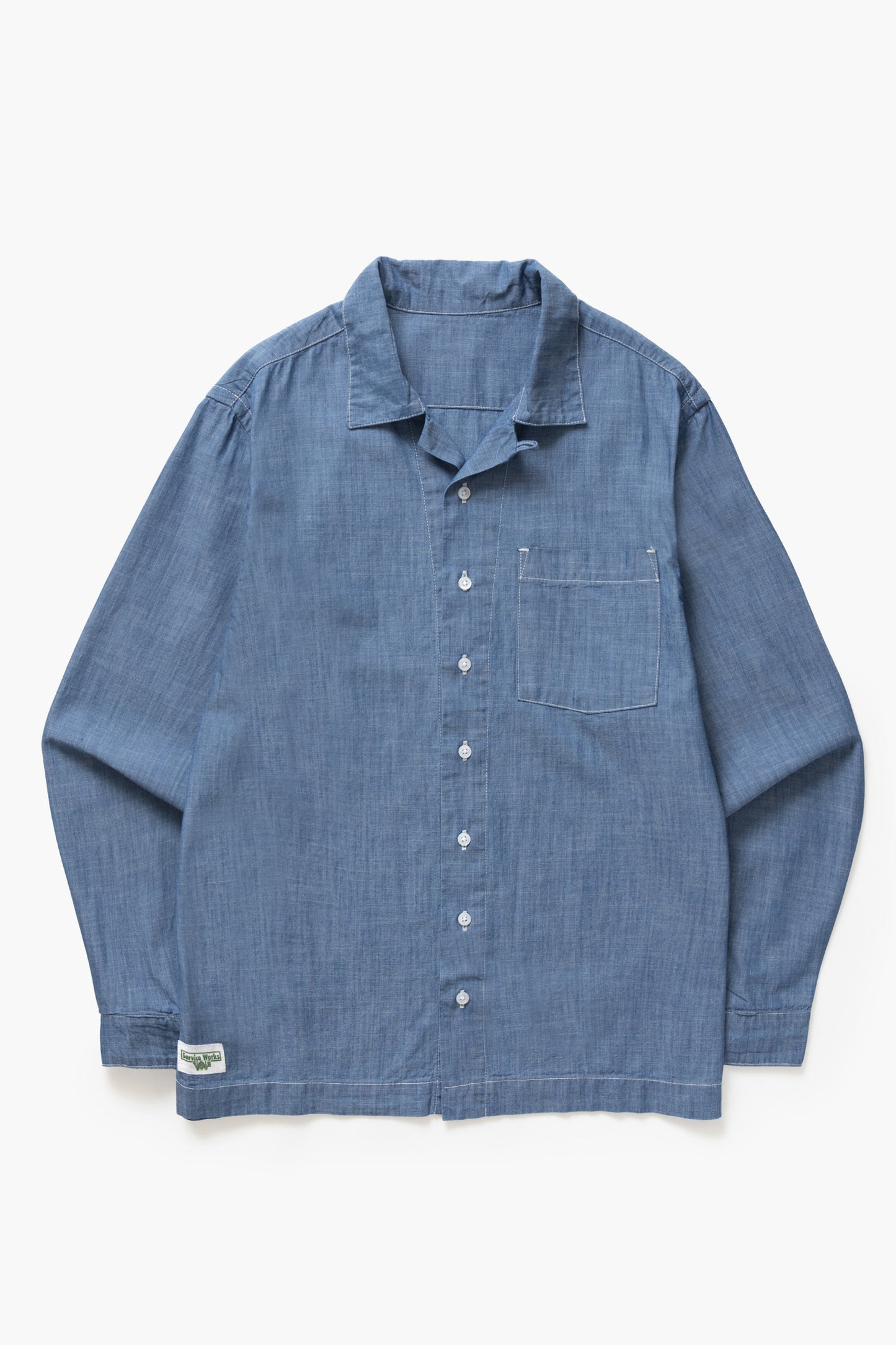 Service Works Chambray Resort Shirt Light Blue