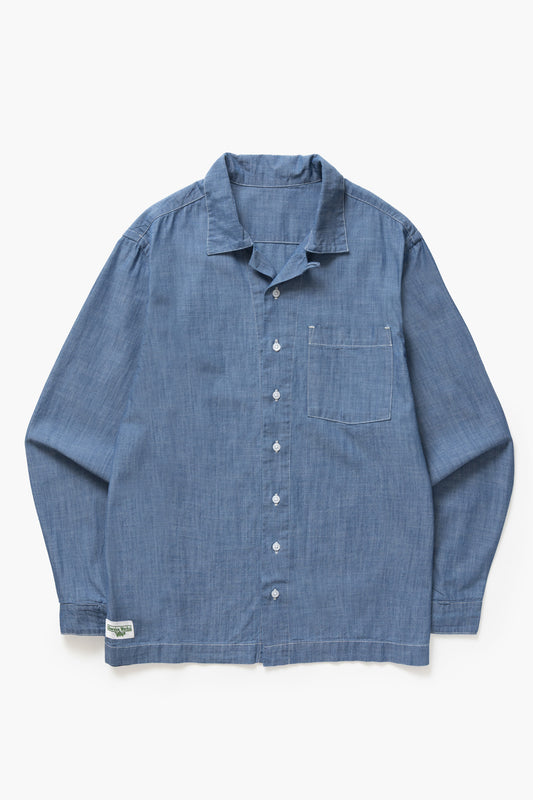 Service Works Chambray Resort Shirt Light Blue