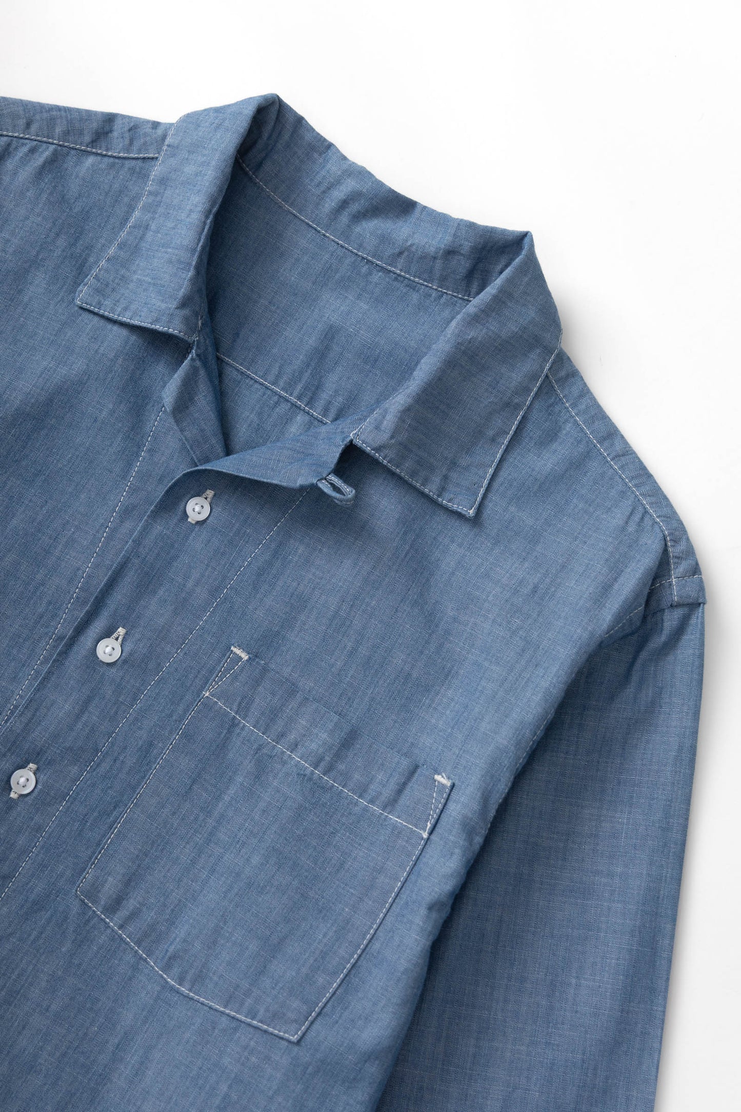 Service Works Chambray Resort Shirt Light Blue