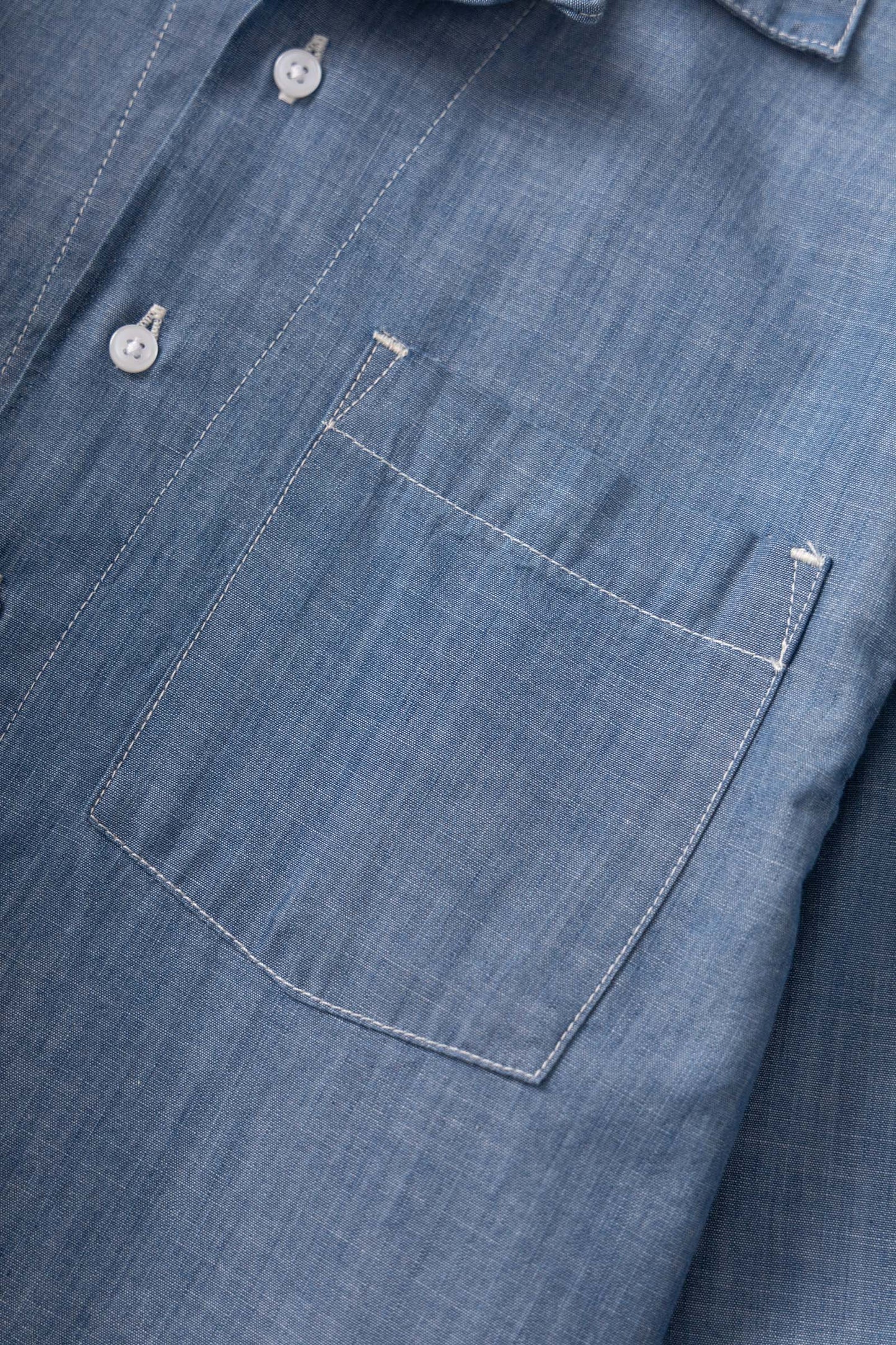 Service Works Chambray Resort Shirt Light Blue