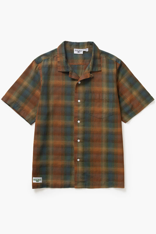 Service Works Plaid Resort Shirt Brown