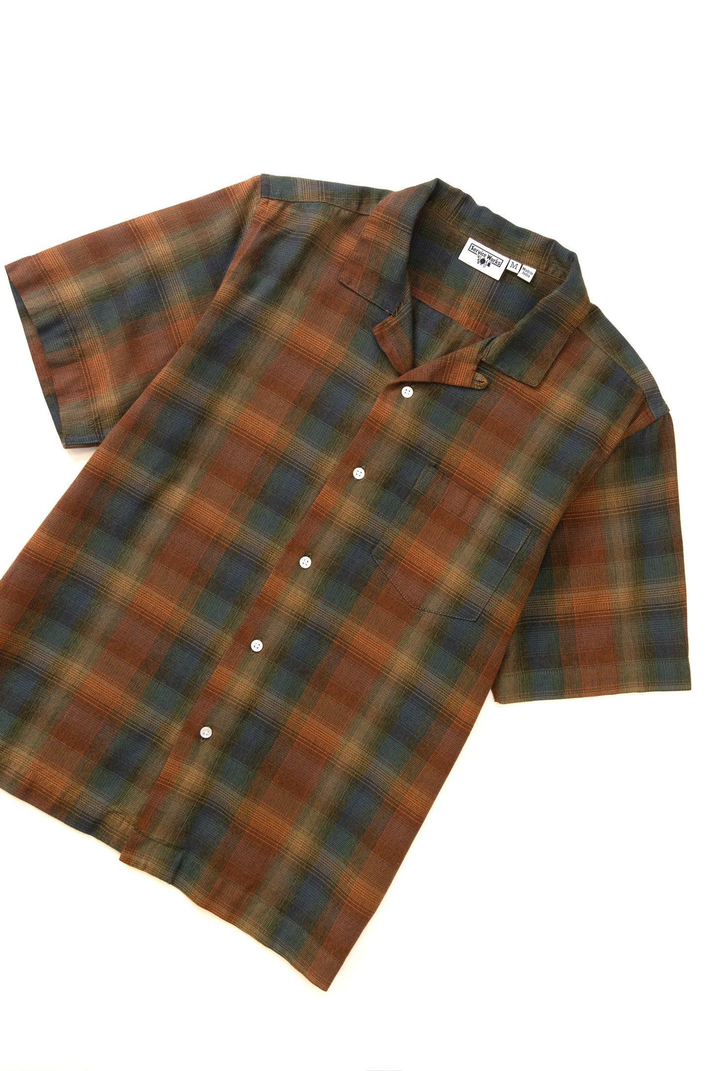 Service Works Plaid Resort Shirt Brown