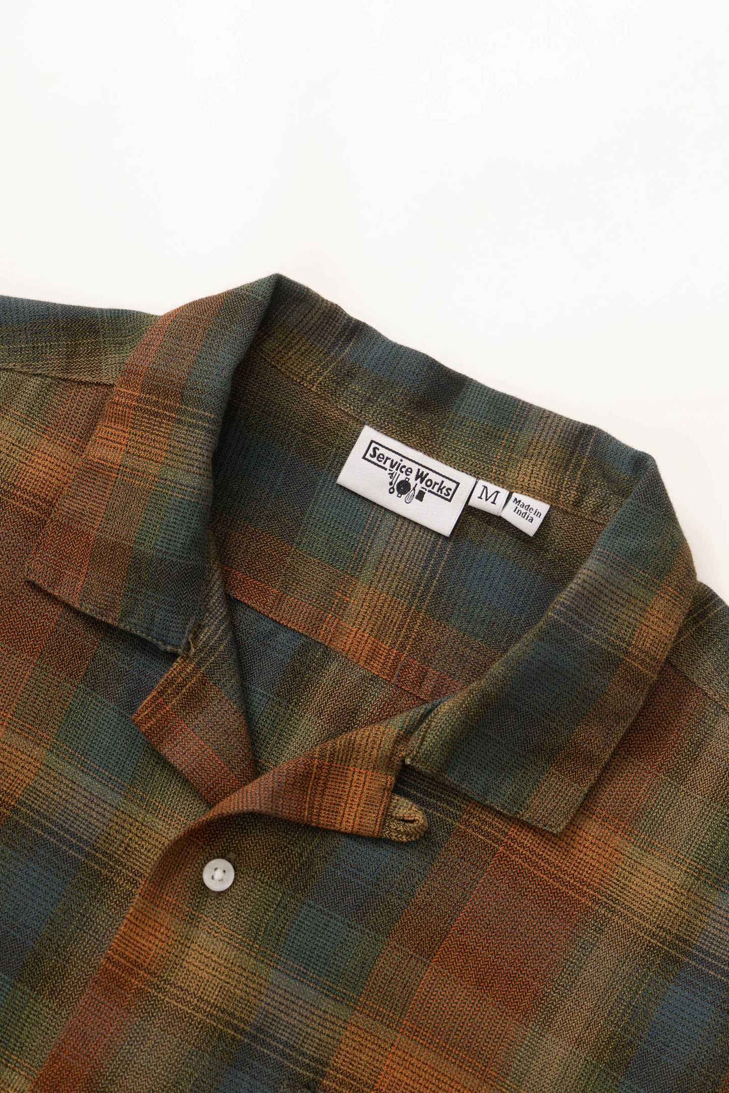 Service Works Plaid Resort Shirt Brown