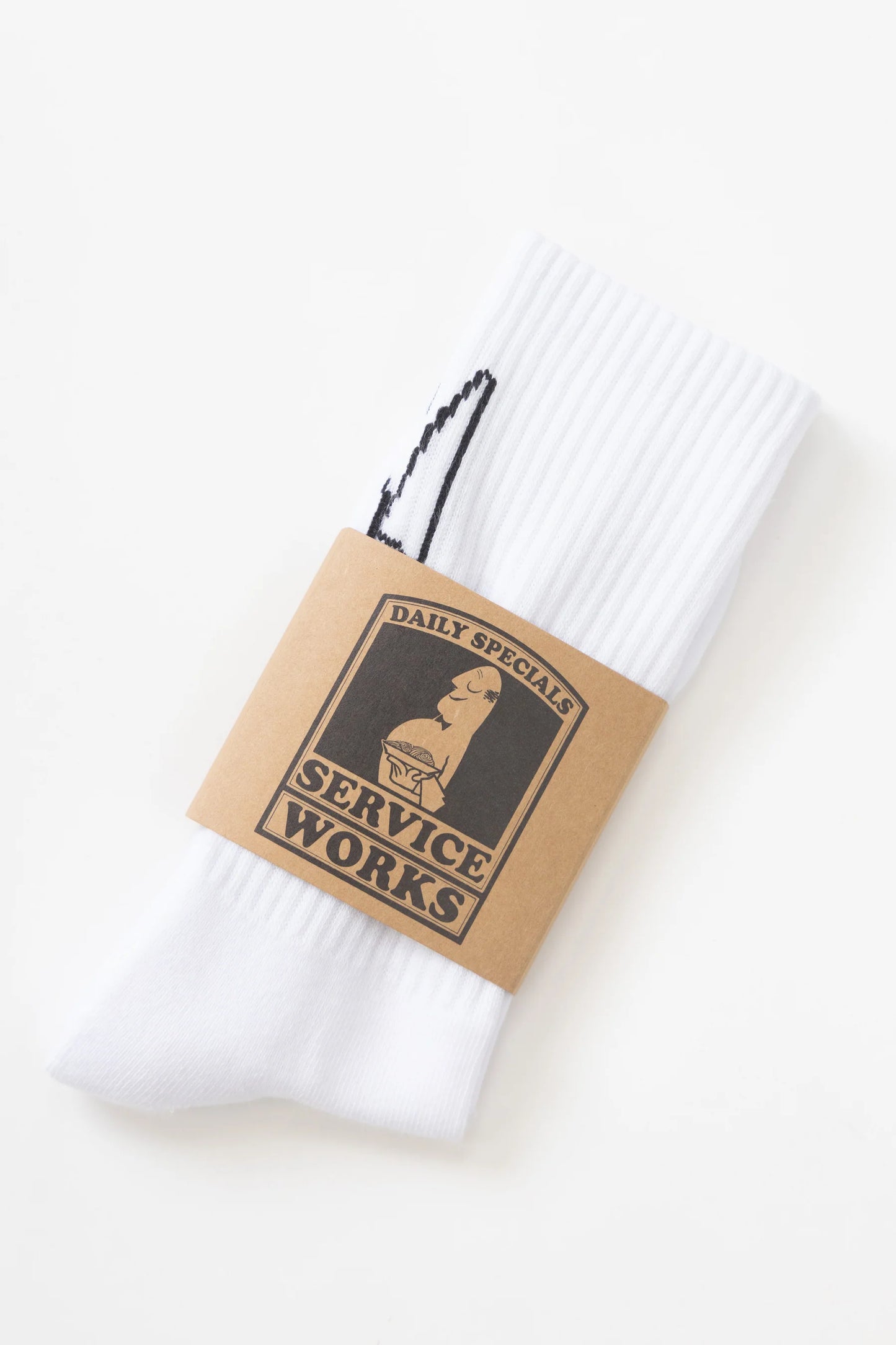Service Works Knife & Fork Socks White