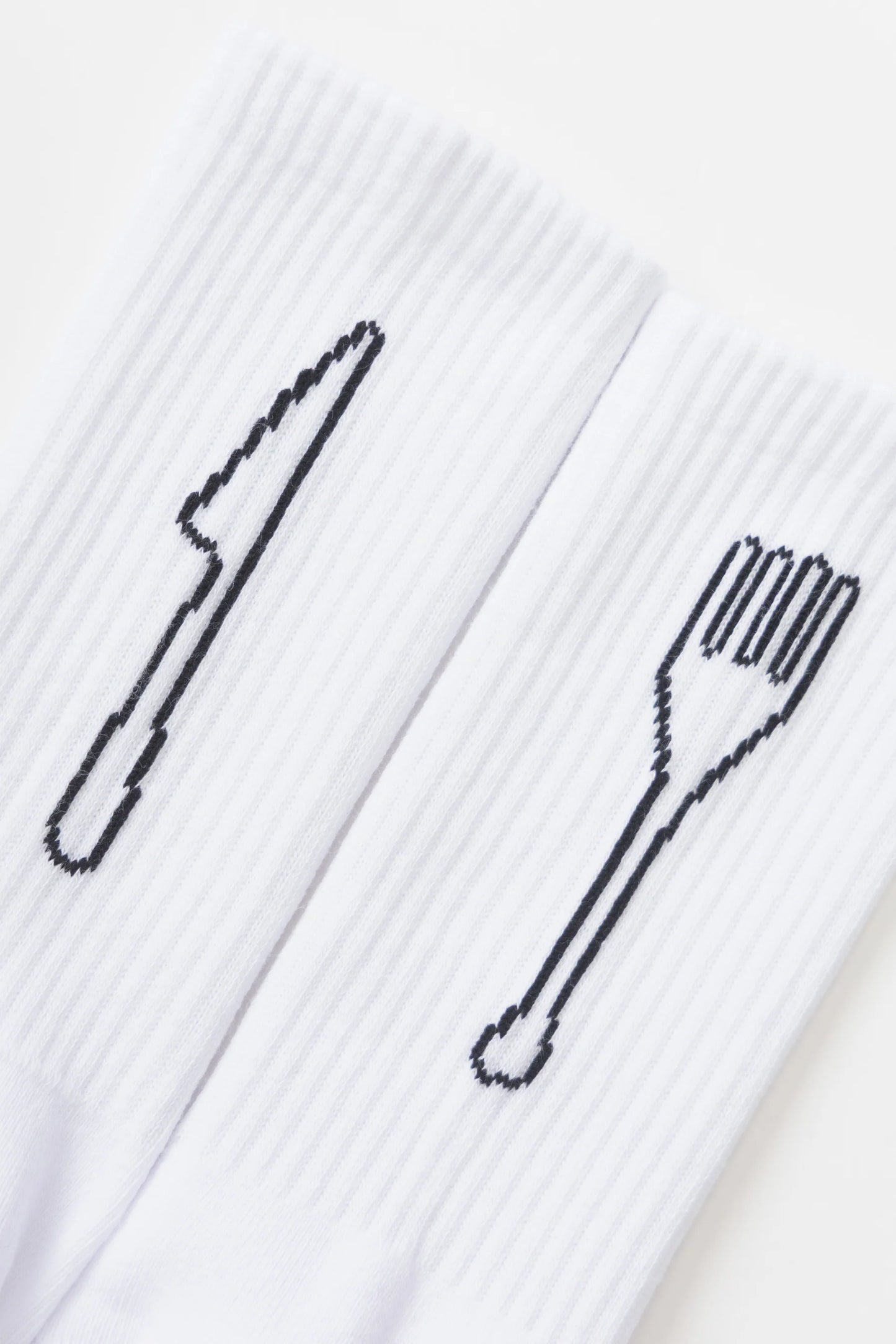 Service Works Knife & Fork Socks White