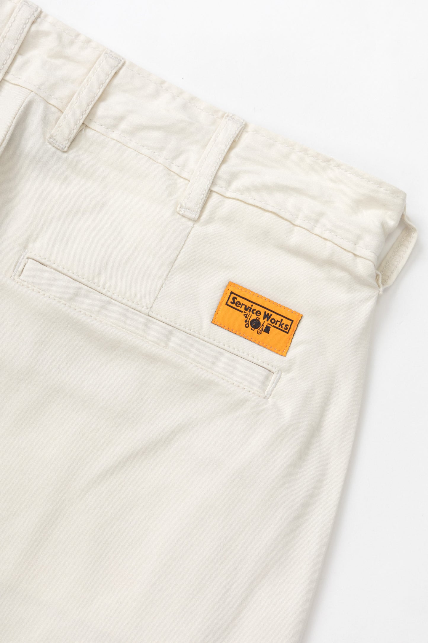Service Works Twill Part Timer Shorts Off White