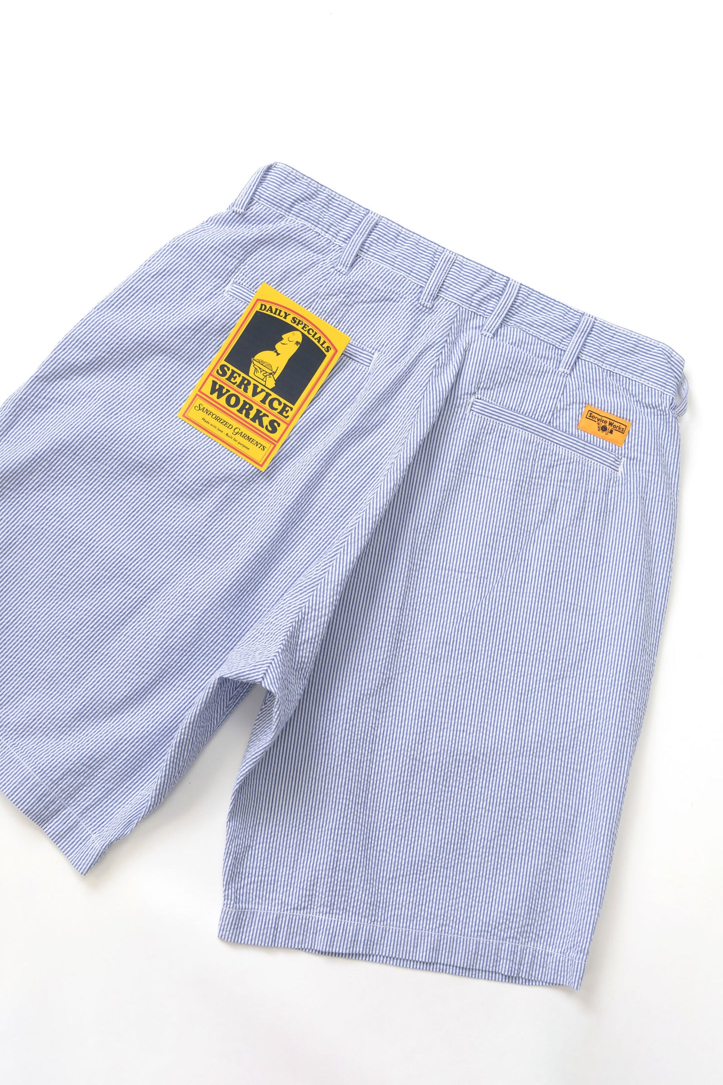 Service Works Seersucker Part Timer Shorts Navy Stripe