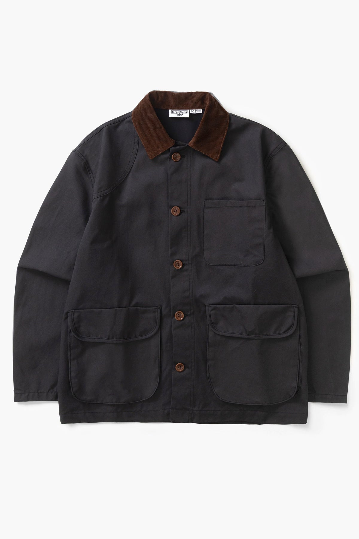 Service Works Waxed Long Barn Coat Black
