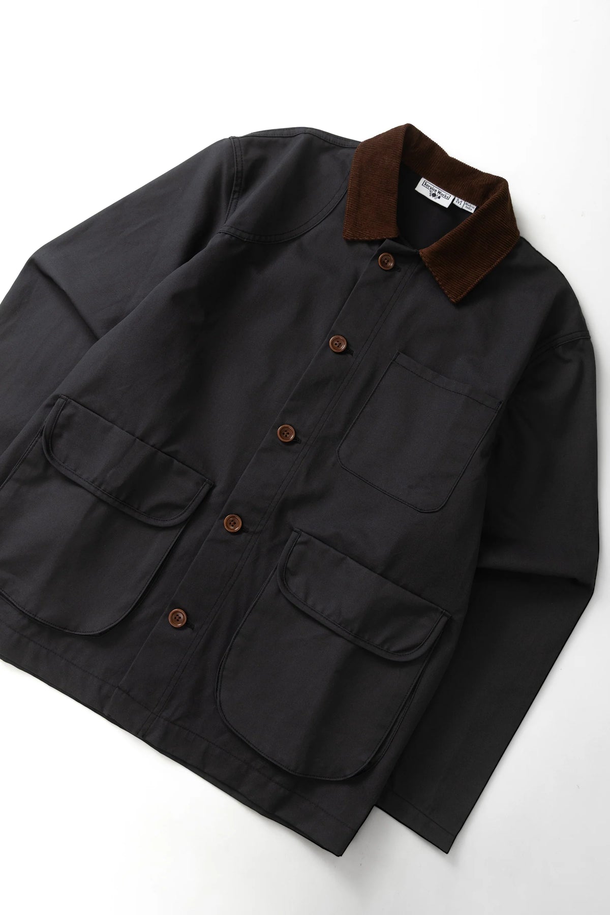 Service Works Waxed Long Barn Coat Black