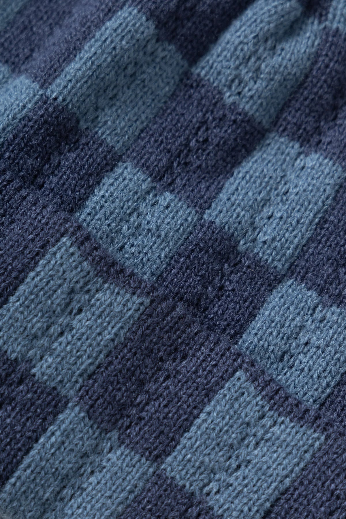 Service Works Chunky Knit Check Beanie Blue