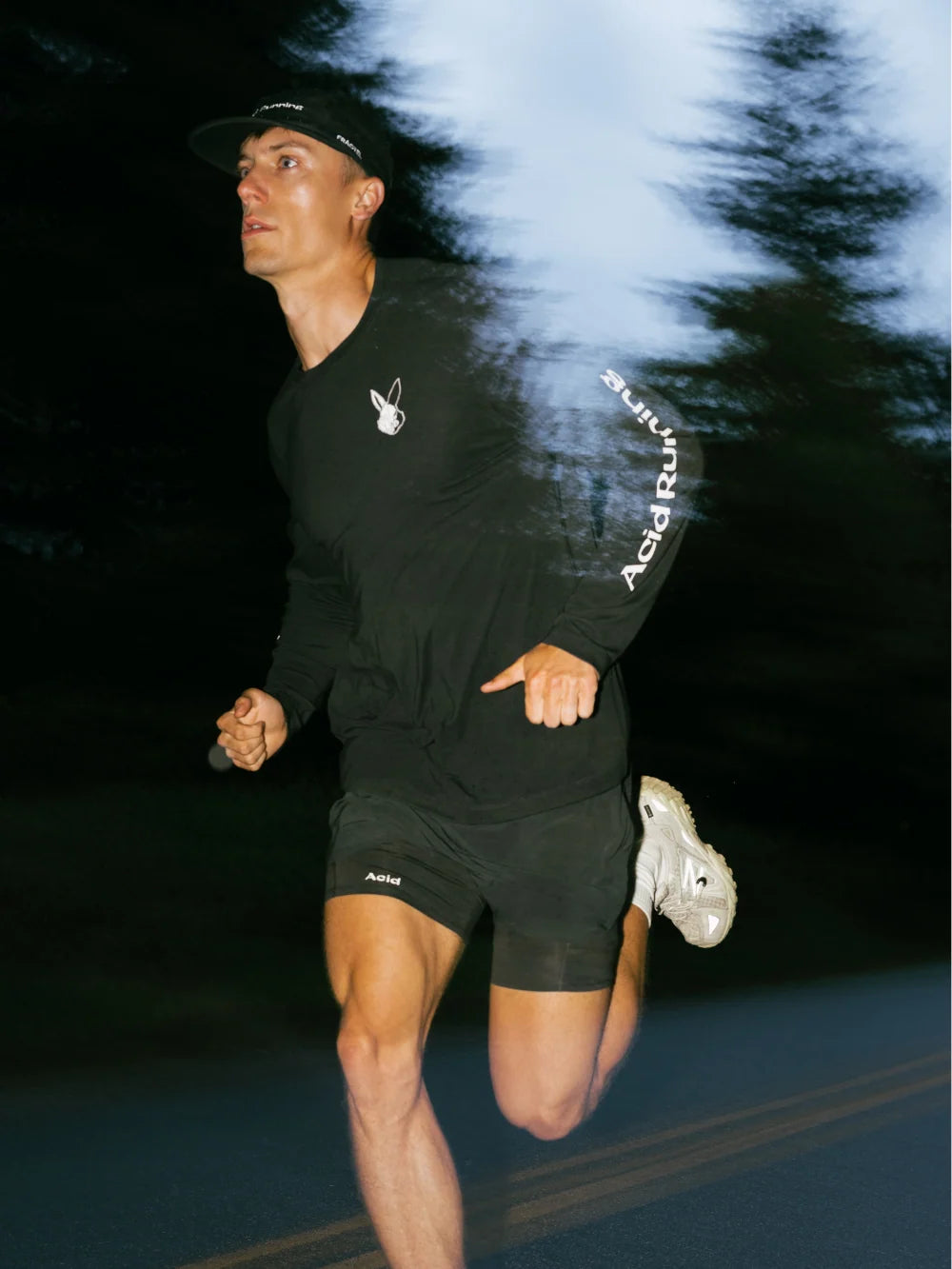 Acid Running Long Sleeve T-shirt Black