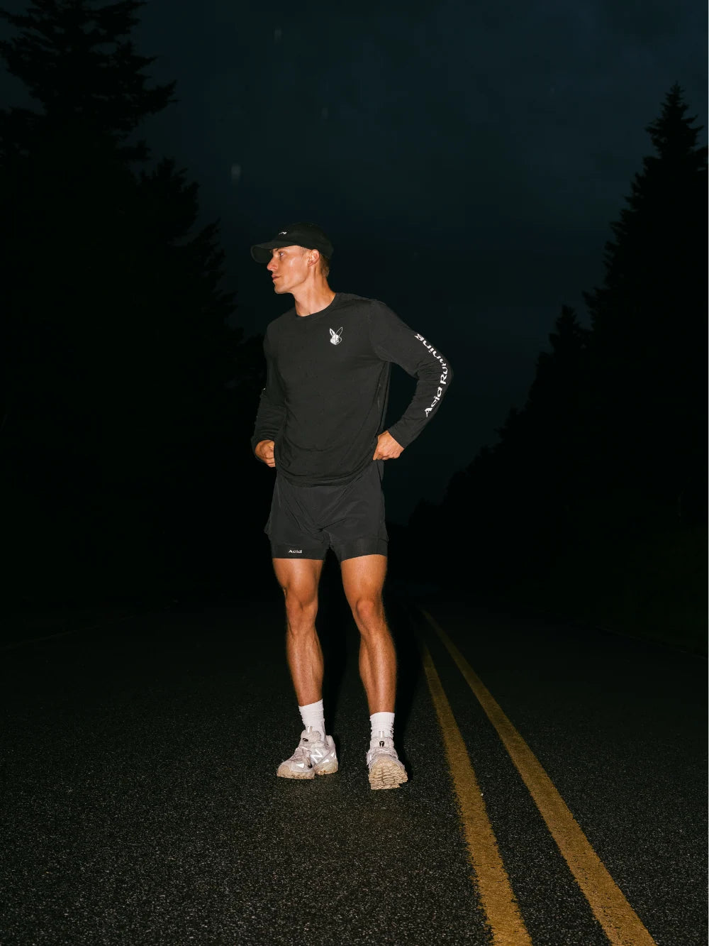 Acid Running Long Sleeve T-shirt Black