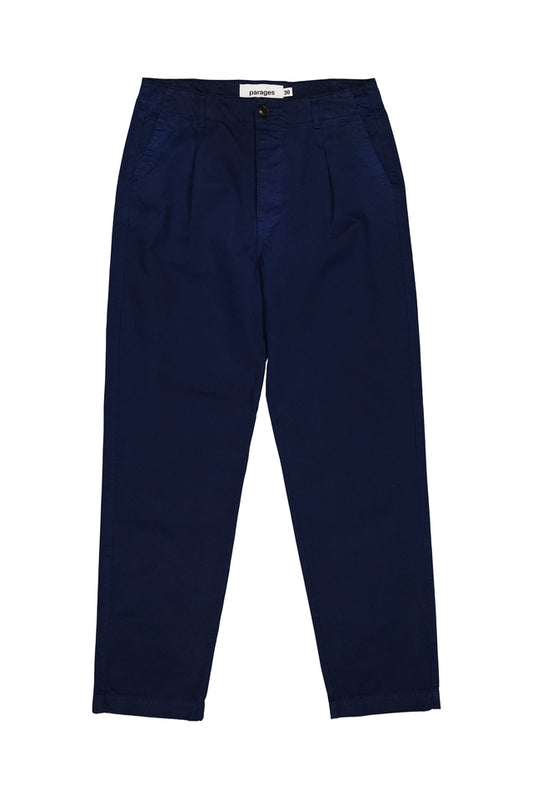 Parages Pleats Twill Pants - Dark Indigo