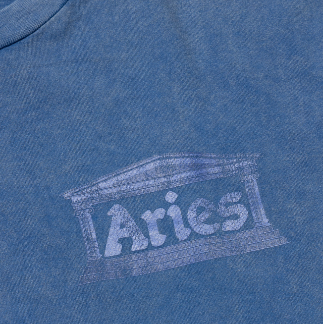 Aries Aged Ancient Temple Tee Blue