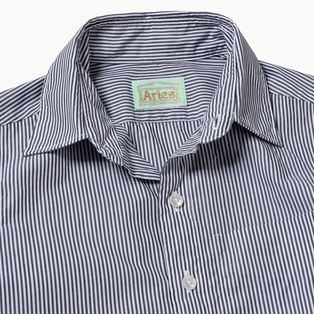 Aries Arise Striped Poplin Shirt Black/White