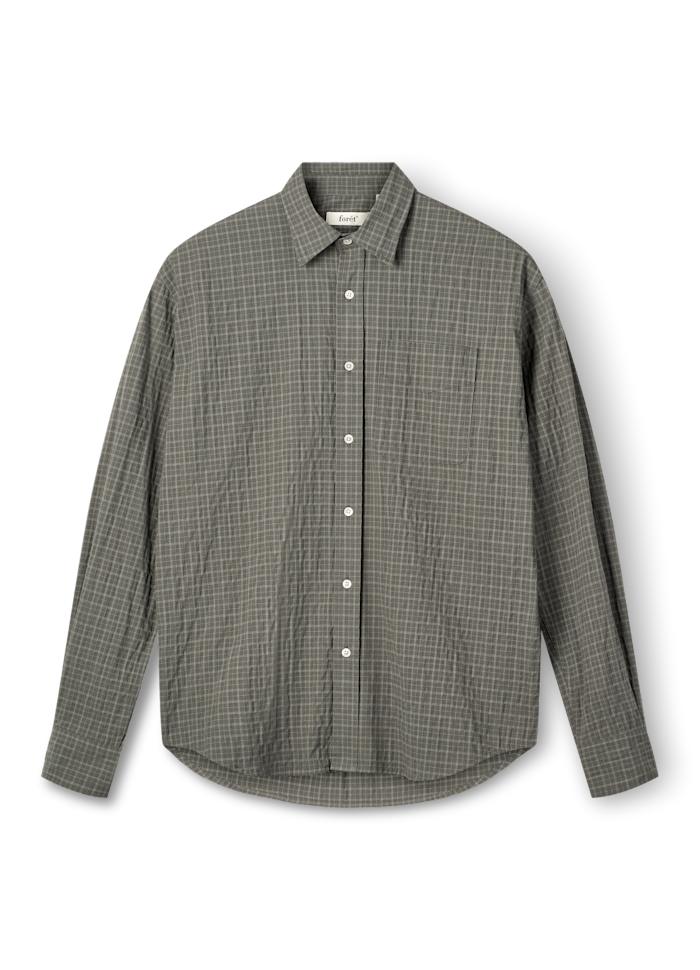 Forét Scout Micro Check Shirt Faded Black Check