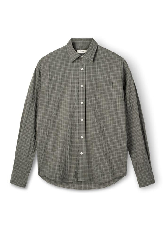 Forét Scout Micro Check Shirt Faded Black Check