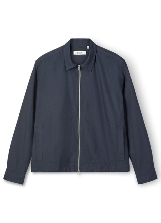 Forét Loft Zip Twill Shirt Navy